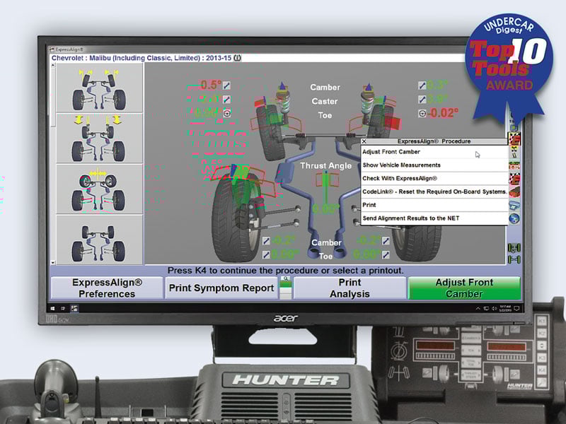 hunter expressalign feature on computer screen