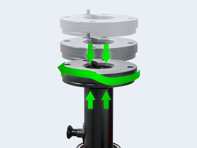 arrow showing tire changer clamp height