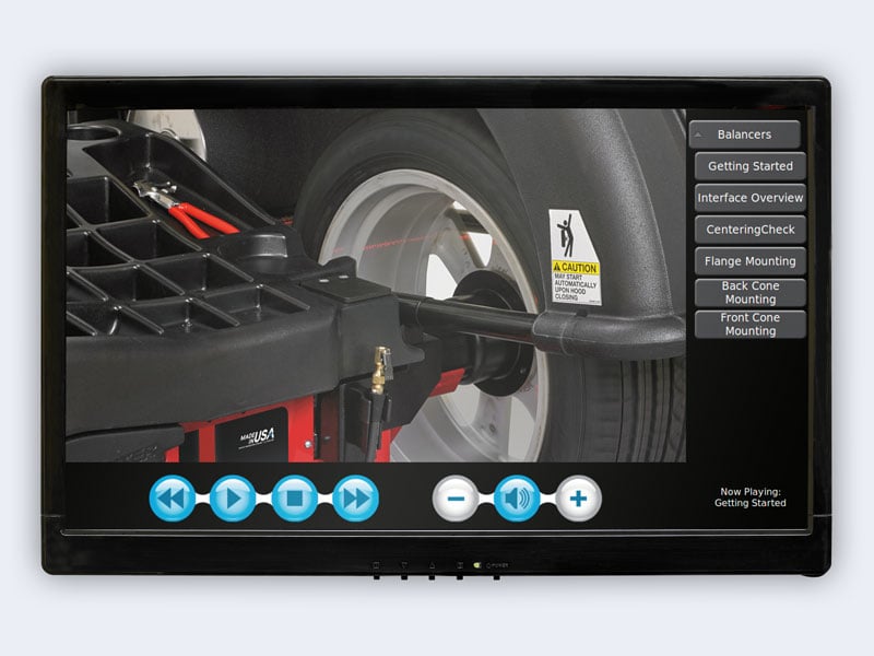 video training feature on road force elite balancer